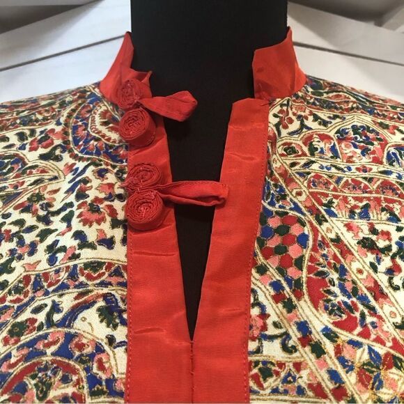 Vintage 70s Kimono Style Floral Print Dress Size Small - Picture 4 of 9